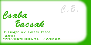 csaba bacsak business card